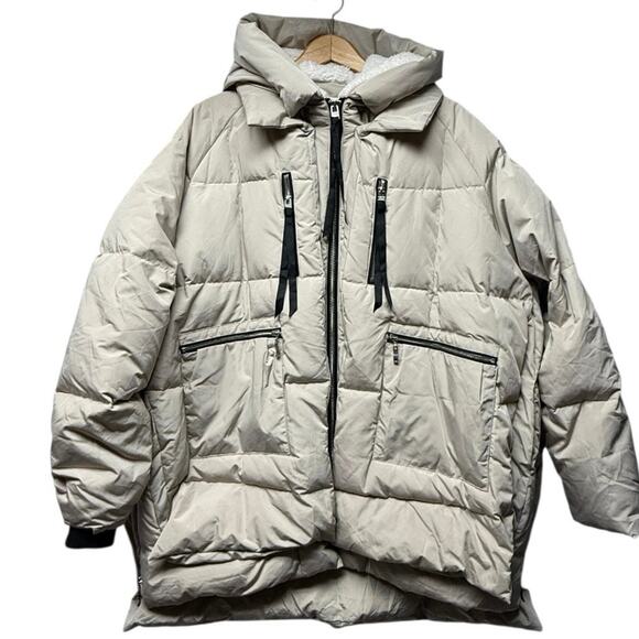 Orolay Down Puffer Coat Plus Size 4X Jacket Beige Waterproof Hooded Winter Warm - Picture 1 of 9